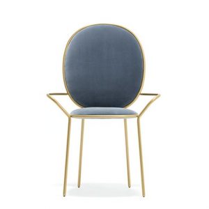 Złoto niebieskie krzesło glamour