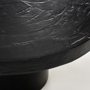 Czarny stolik kawowy okrągły na jednej nodze ø80cm