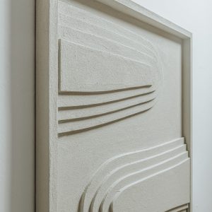 Relief abstrakcyjny obraz 3D beżowo-szary, płaskorzeźba 100x70