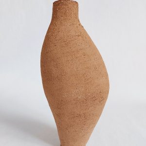 Ceglasty wazon ceramiczny wysoki ręcznie lepiony, wys. 35 cm
