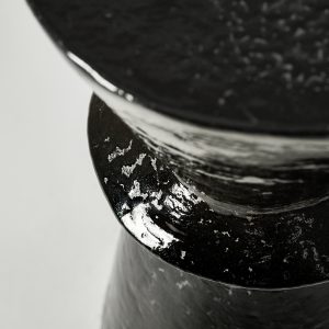 Czarny stolik ceramiczny kawowy pomocniczy ø31 cm, wys. 48 cm