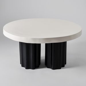 Biało-czarny okrągły stolik kawowy na dwóch nogach Ø80CM